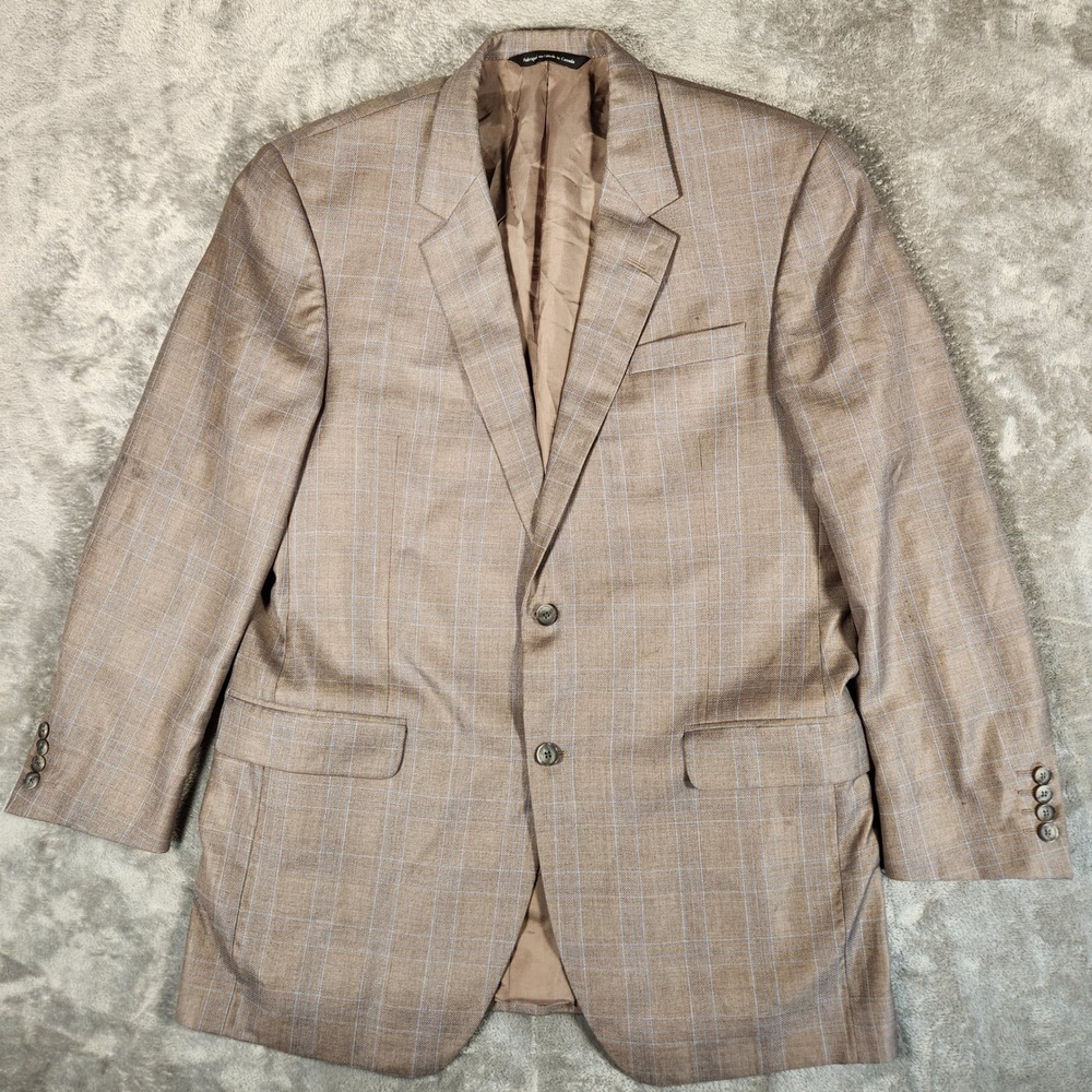 Coppley Wool Blazer Mens 46T Gibson 2112 Brown Windowpane Check S-130s EUC